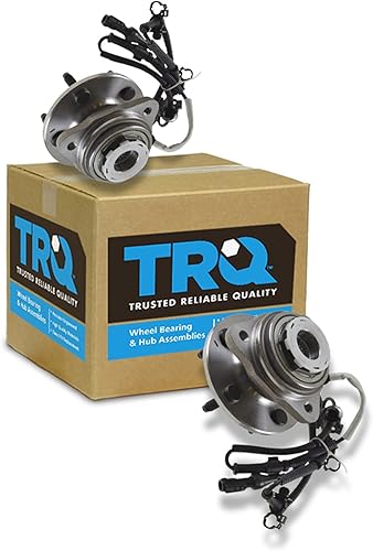 TRQ Juego de 2 rodamientos de rueda delantera y conjunto de cubo 4WD compatible con Ford Ranger Mazda B4000 1998-2000