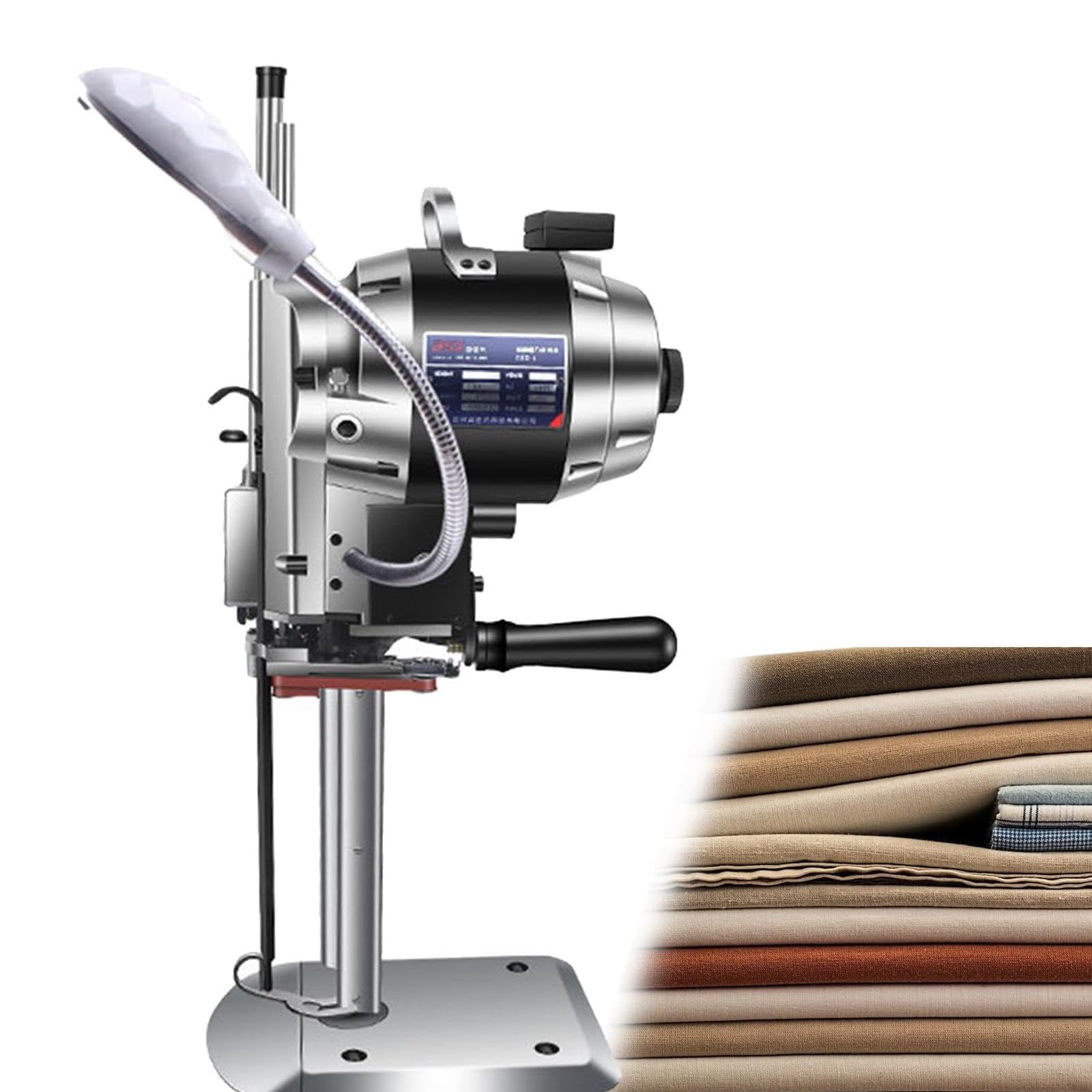 1100 W/1200 W Hochgeschwindigkeits-Geradmesser-Stoffschneidemaschine 8" | Elektrische Stoffschere Für Mehrere Lagen Mit Automatischer Messerschärfung/Led-Licht, Geeignet Für Dicke Materialien