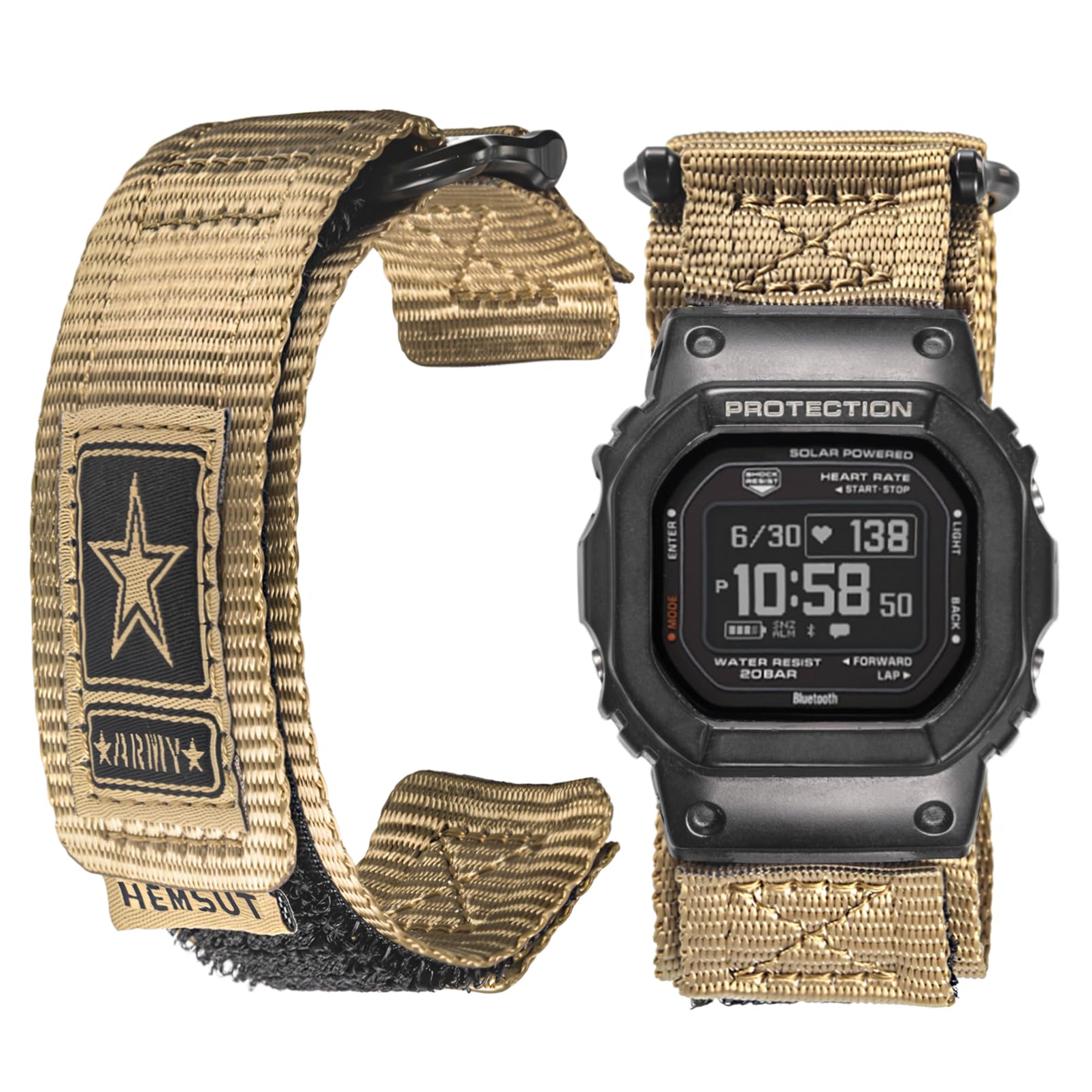 Amazon | HEMSUT クイックリリース16mmナイロン腕時計バンド G-Shock用