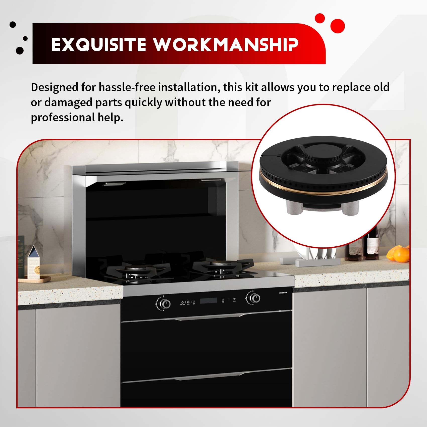 Juego de Repuesto para Tapa de Quemador de Cocina, de Quemador de Horno A Gas, Tapa de Llama y Tapa para Quemadores de Cocina A Gas.