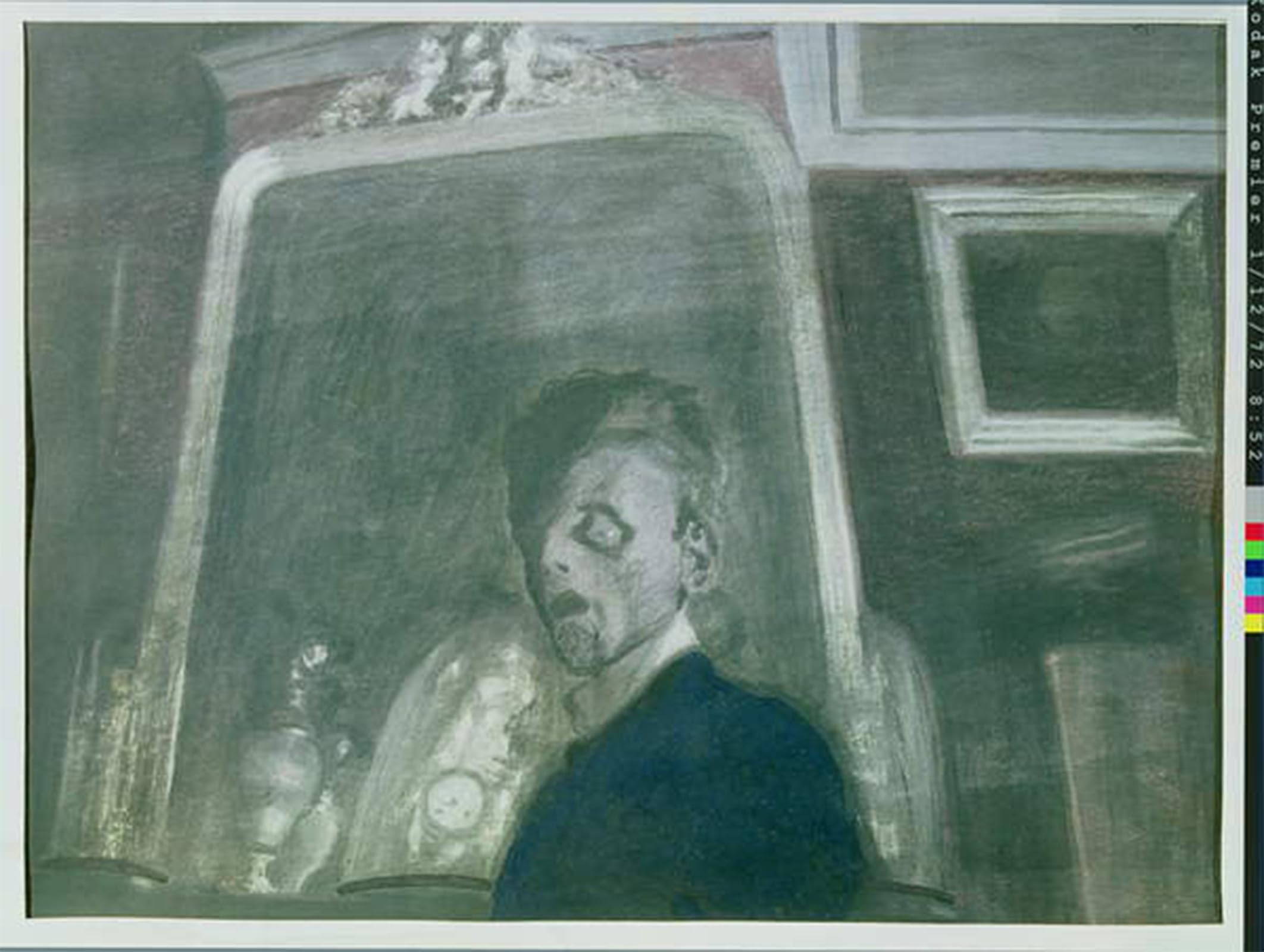 SERENDIPITP Aesthetic Poster Photo Wall Print Retro Picture Self Portrait with a Mirror by Leon Spilliaert Modern Wall Artwork for Home Decor 60x90cm