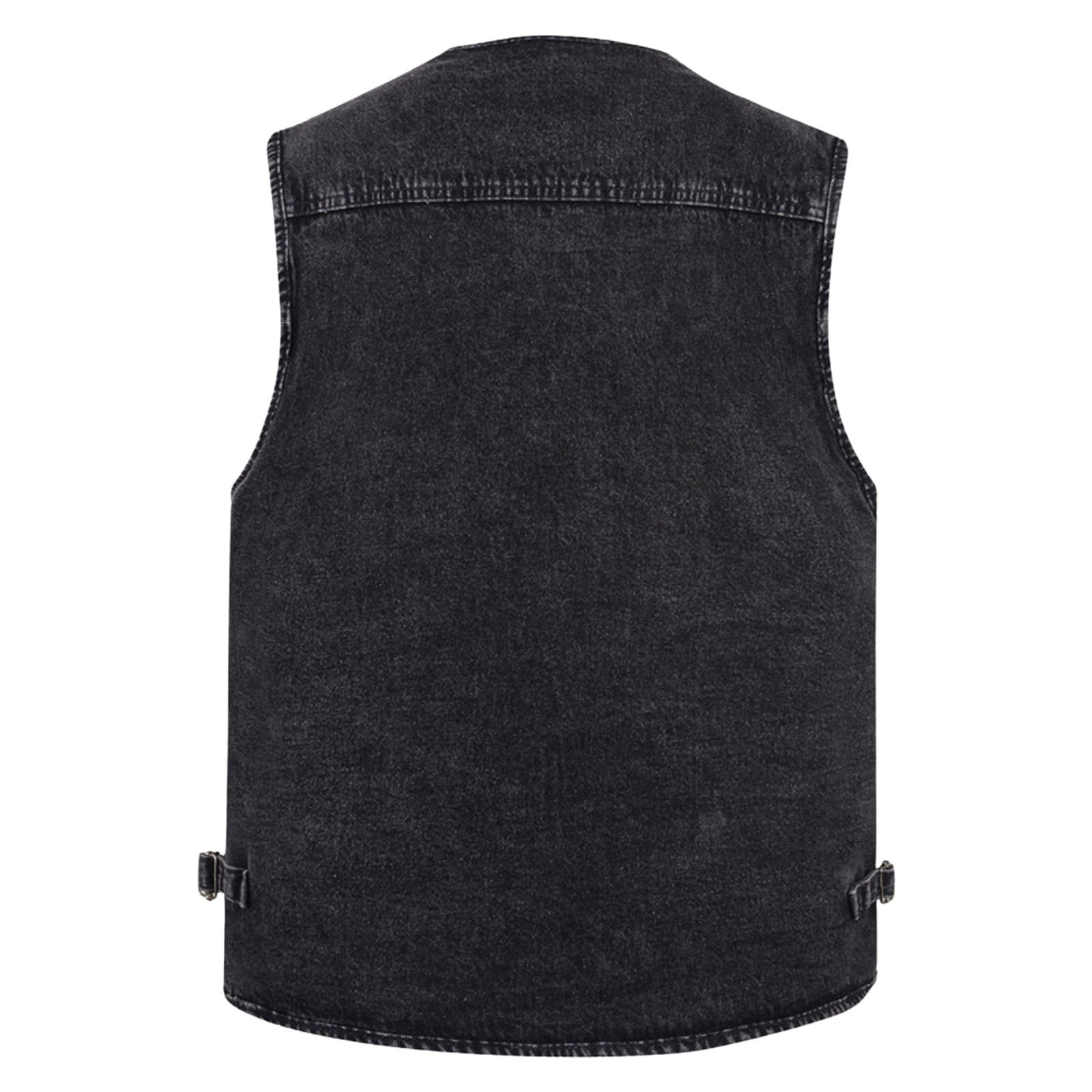 Generisch Gilet invernale da uomo, marrone, in pelle scamosciata | Gilet da discoteca, da matrimonio, per il tempo libero, da pesca, invernale, in pelle, da uomo