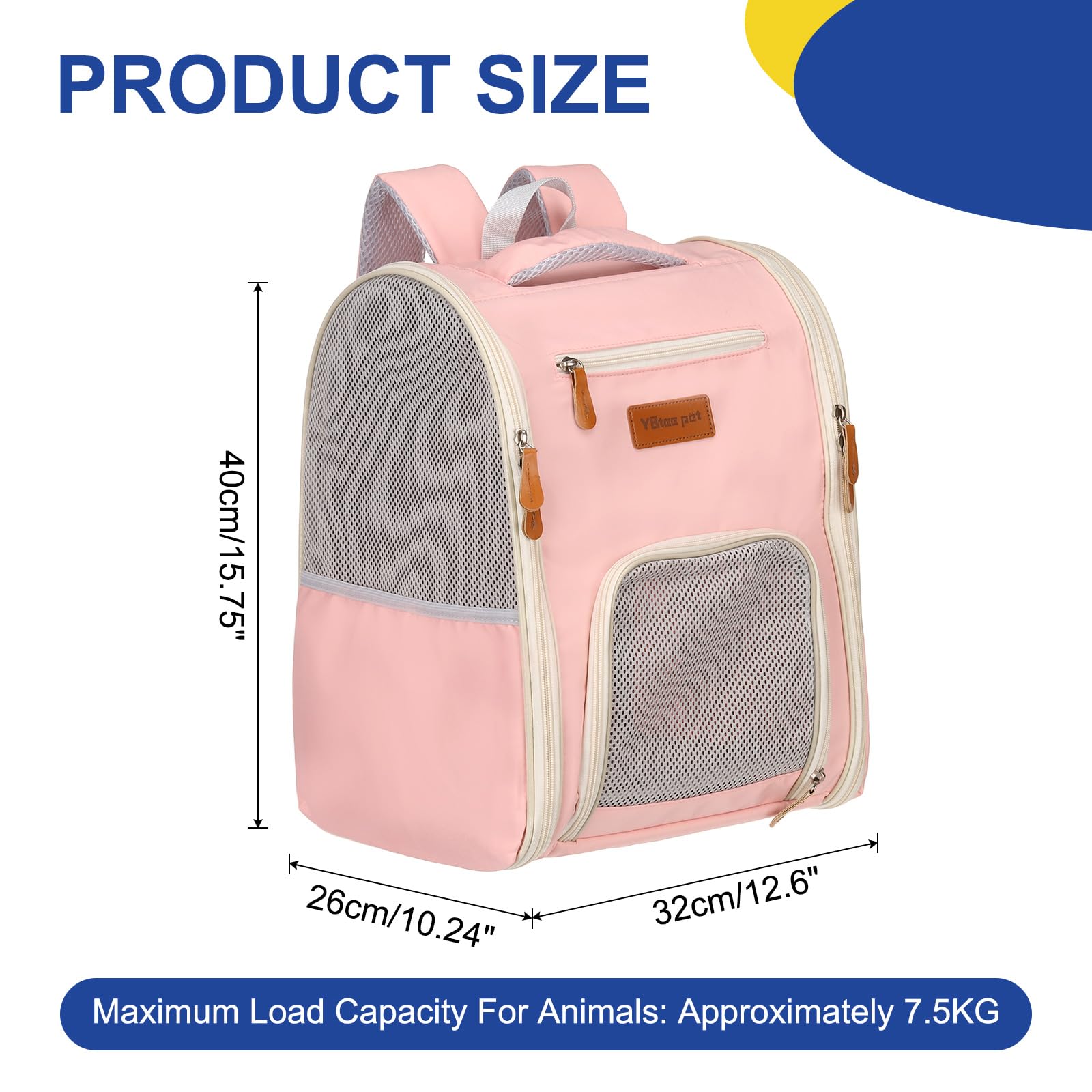 sourcing map Zaino per animali domestici, portatile e ventilato, in tessuto Oxford, per cani, gatti e piccoli animali, borsa da viaggio da 32 cm (rosa, 1 pezzo), destinato per escursionismo/campeggio