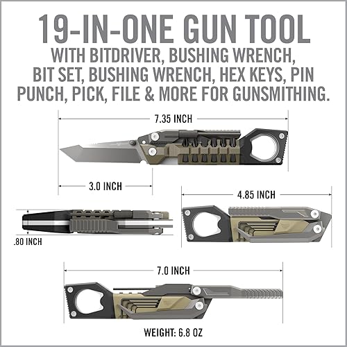 Miniatura 9 de Real Avid Herramienta de pistola para mantenimiento de armas | Herramienta multiherramienta de pistola 19 en 1 y herramienta de utilidad para