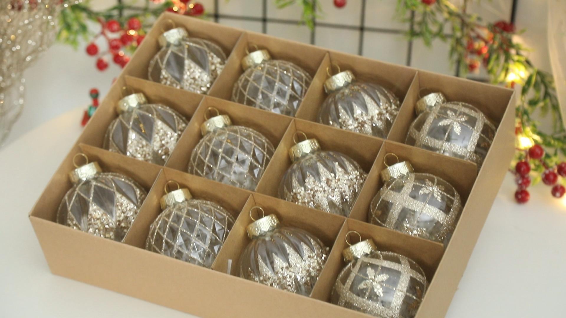 Heldere kerstbalornamenten, 12 stuks kerstballen hangende ballen