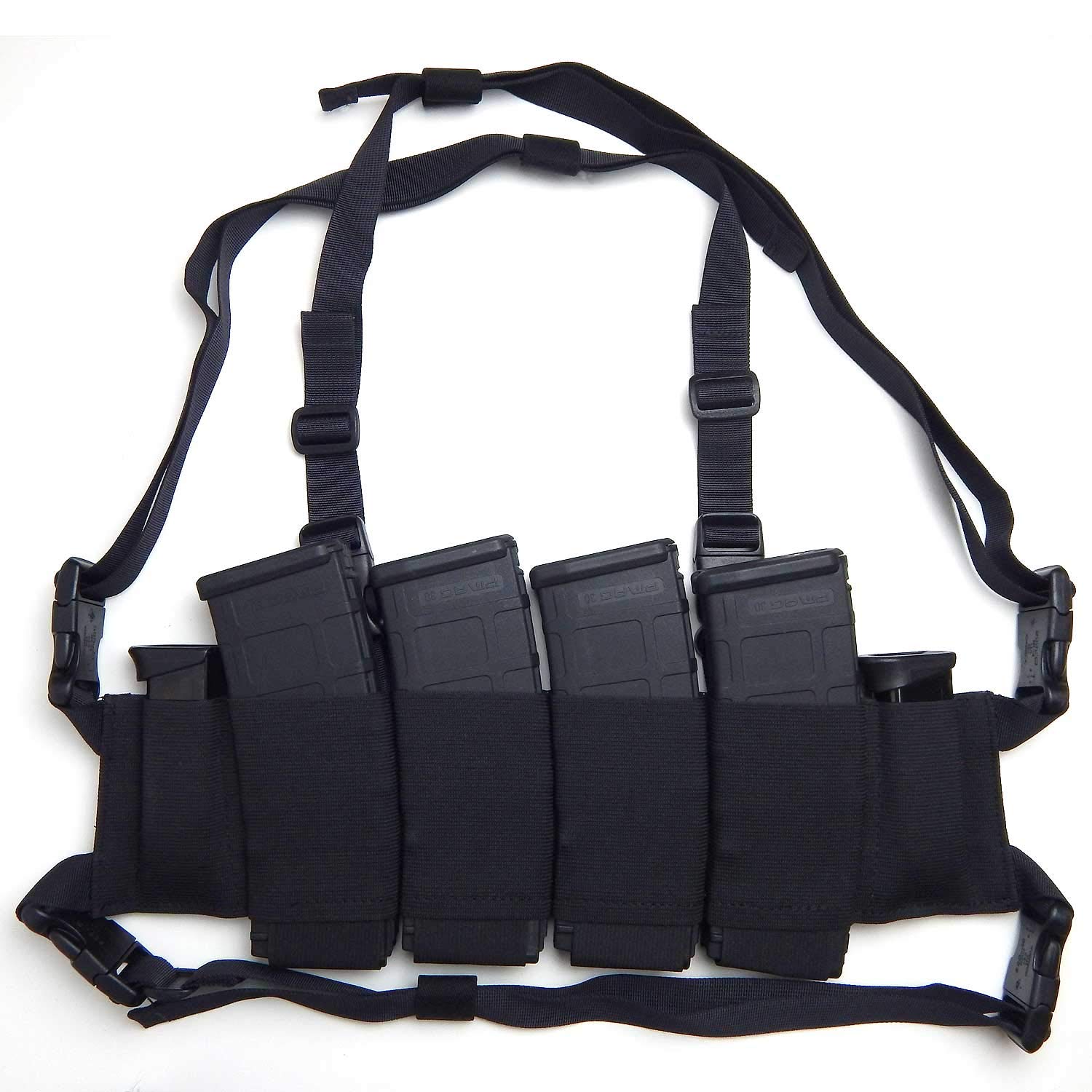 The Minimalist Chest Rig is a low-profile, ultra-lightweight magazine carrying system.