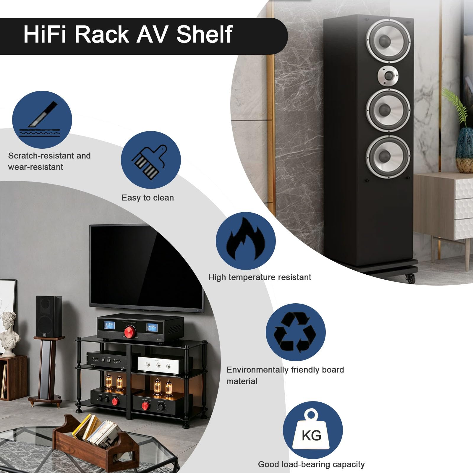 HiFi-Rack Mit Zwei Ebenen
