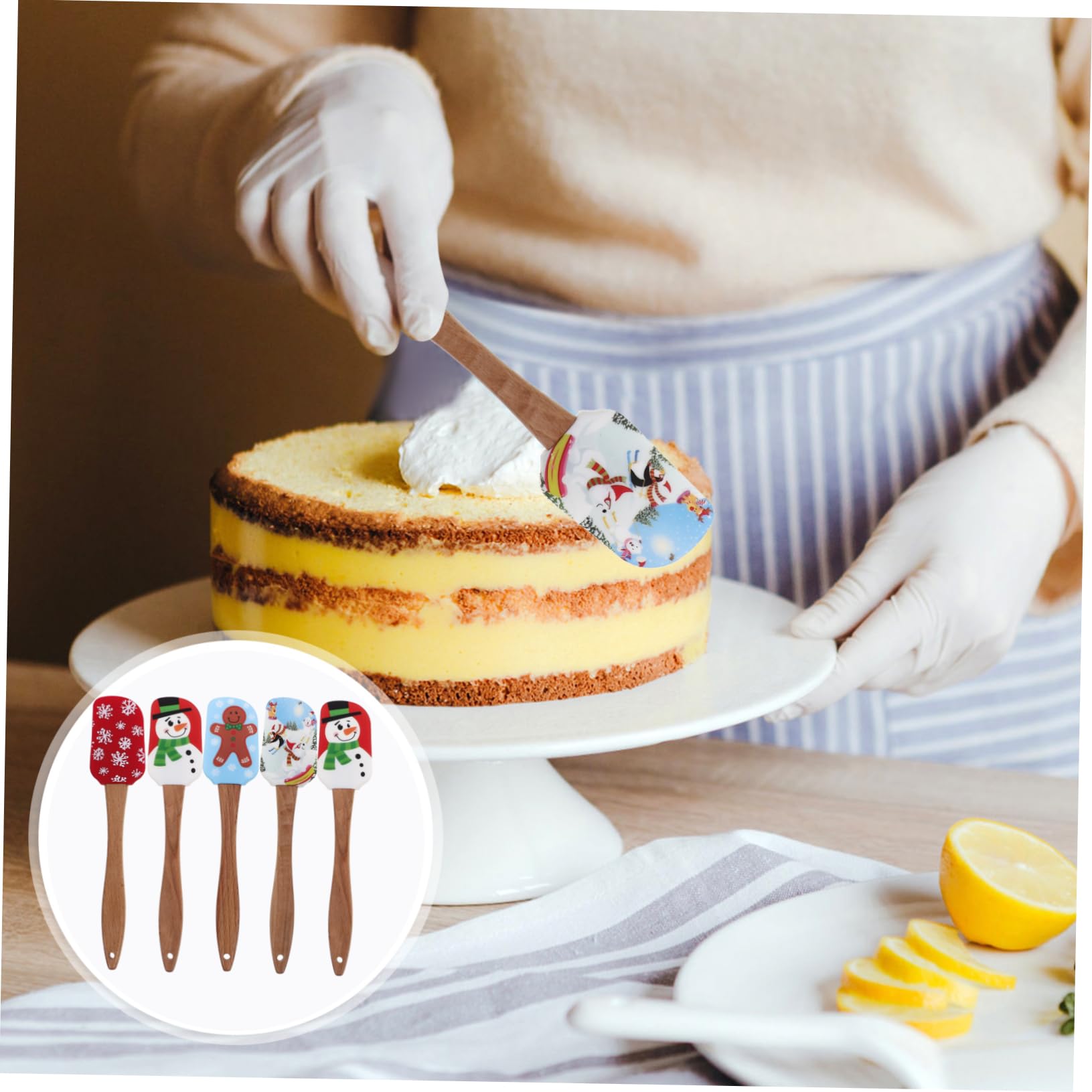 Mikinona 20 Piezas De Espátula De Silicona Para Crema Accesorios Para Hornear Espátulas Para El Hogar Espátula Ergonómica Para Repostería Espátulas Para Decoración De Pasteles