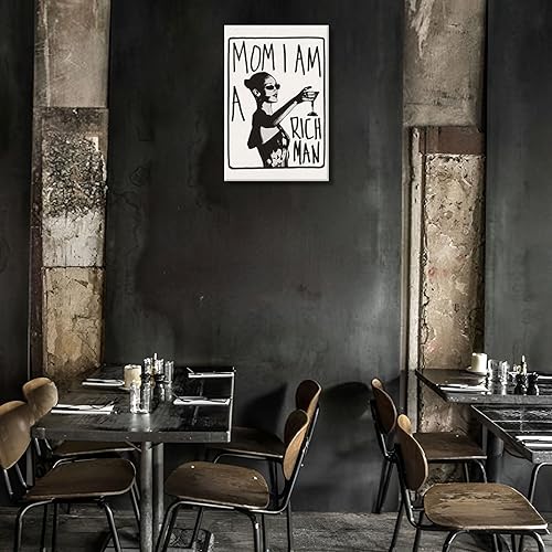 Miniatura 6 de Póster de copa de música retro con texto en inglés "Mom I Am A Rich Man", arte de pared con texto en inglés "Mom I Am A Rich Man", arte de pared
