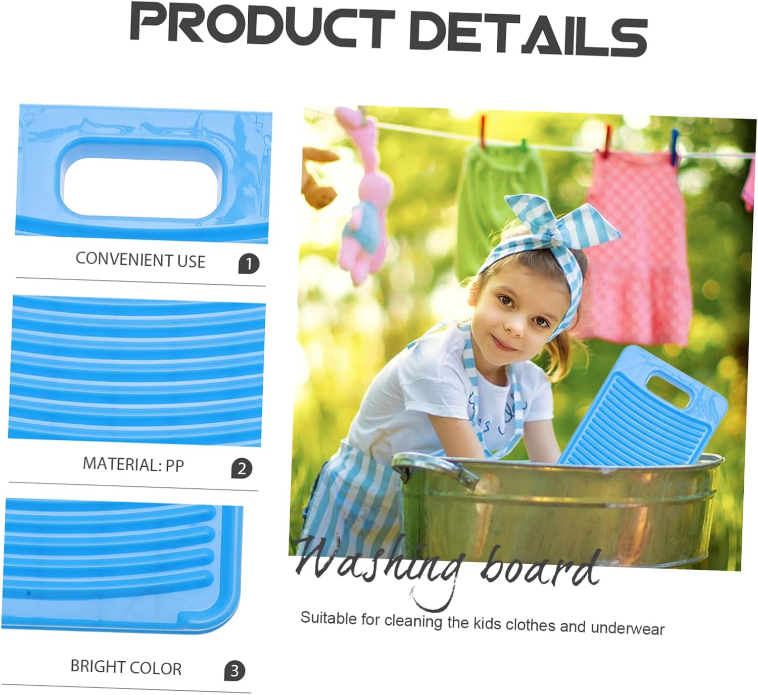 Zerodeko Home Laundry Washboard Plastic Scrub Board Easy to Use Compact and Durable