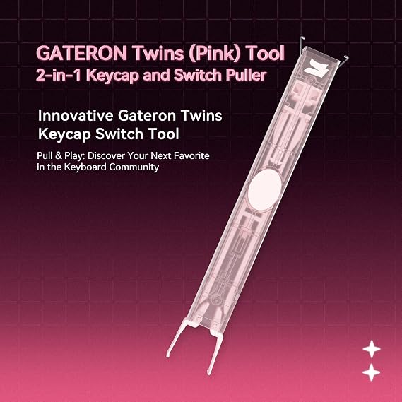 GATERON Twins 2 in 1 DIY Tool Switch Puller Keycap Puller Integrated(Pink)
