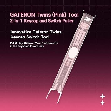 GATERON Twins 2 in 1 DIY Tool Switch Puller Keycap Puller Integrated(Pink)