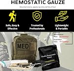 First Aid Gauze de combat rapide avancé pour le coton - Gauze hémostatique flexible - pour arrêter le kit saled Faster avec une jauge rapide - Fournitures pour trousses de survie - 3" x 12.5'