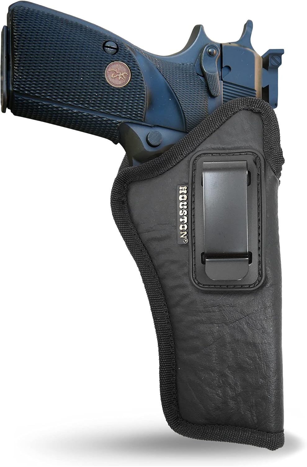 IWB Optical Gun Holster by Houston - ECO Leather Concealed Carry Soft Material - Suede Interior for Maximum Protection - FITS 1911 5", Browning 9 mm