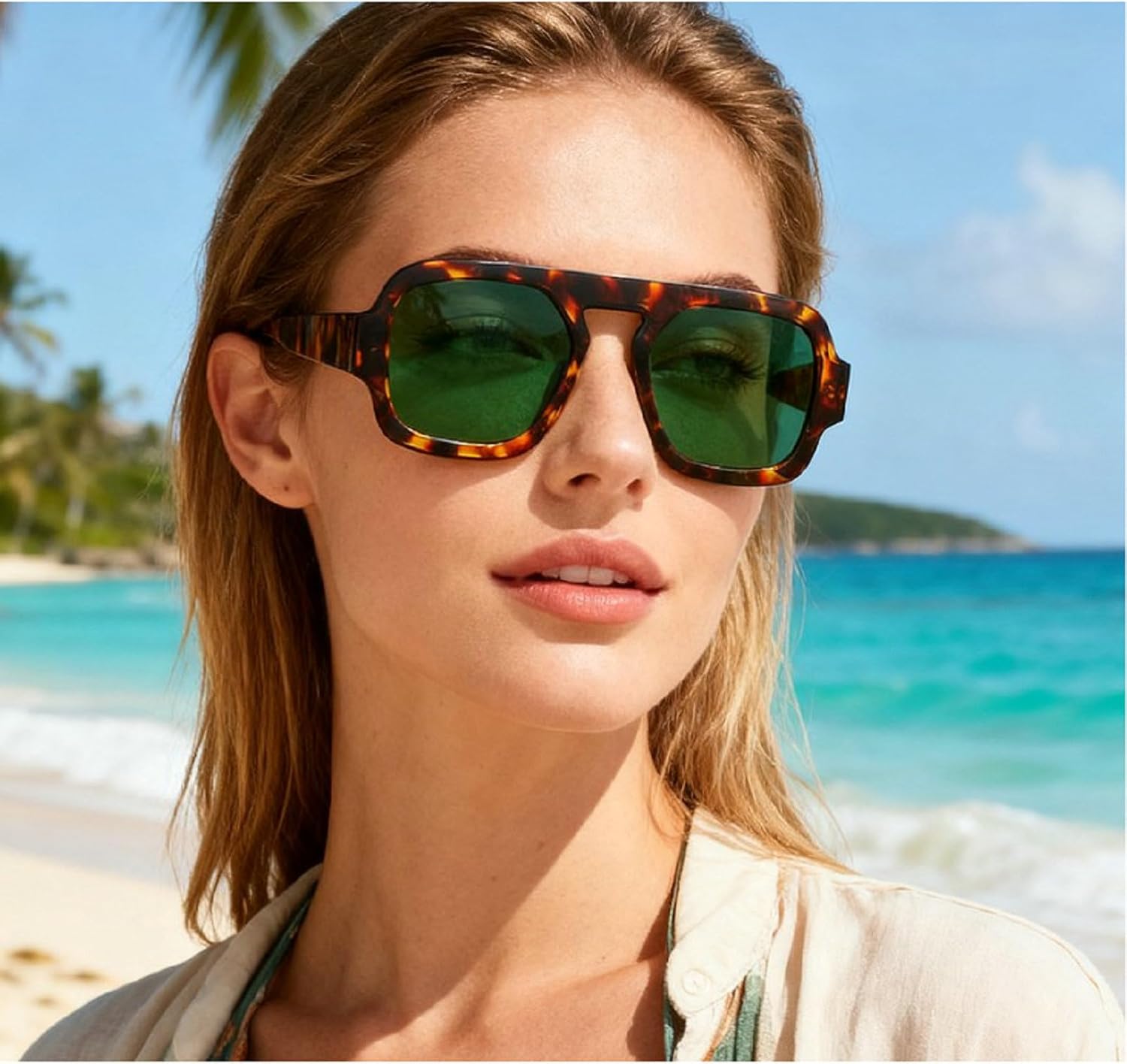 Retro Square Sunglasses Women Fashion Gradient Shades UV400 Men Punk Blue Green Sun Glasses N47 - Image 5