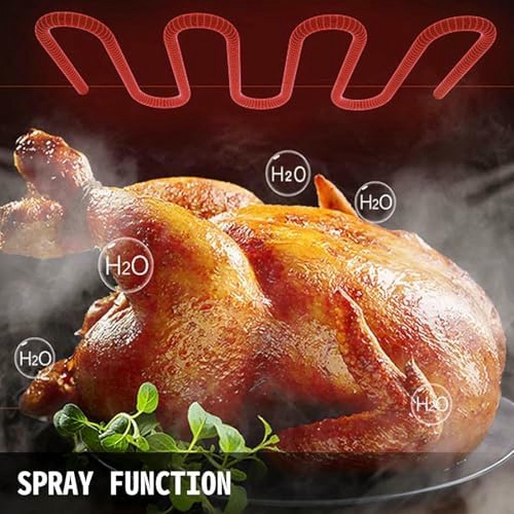 Forno A Convezione Commerciale 60L - Forno Elettrico A 4 Livelli 4500W Con Controllo Della Temperatura 0-350 ℃ E Pannello Intelligente Per La Cottura Del Pane, Dell'anatra Tostata, Della Turchia