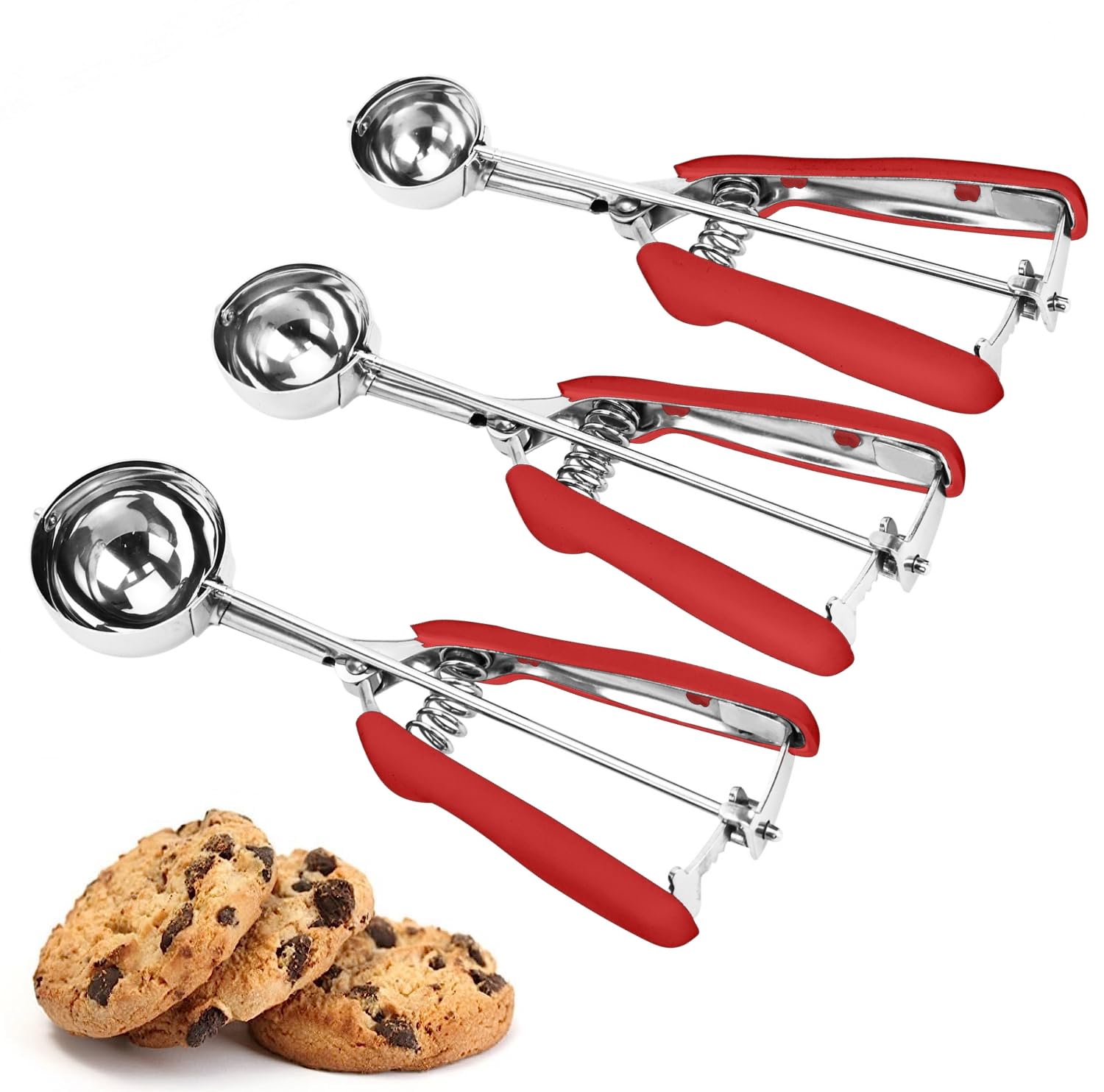 Cookie Scoop Set, 3Pcs Ice Cream Scoop, Cookie Scoops for Baking Set of 3