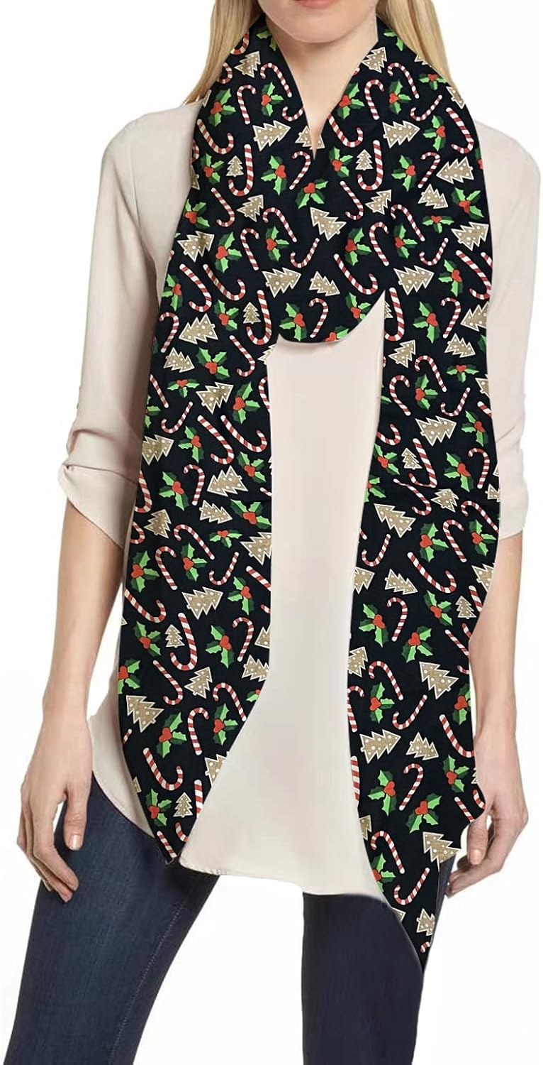 Amosfun Foulard De Noël Pour Femme Avec Motif Bonbons - 90 X