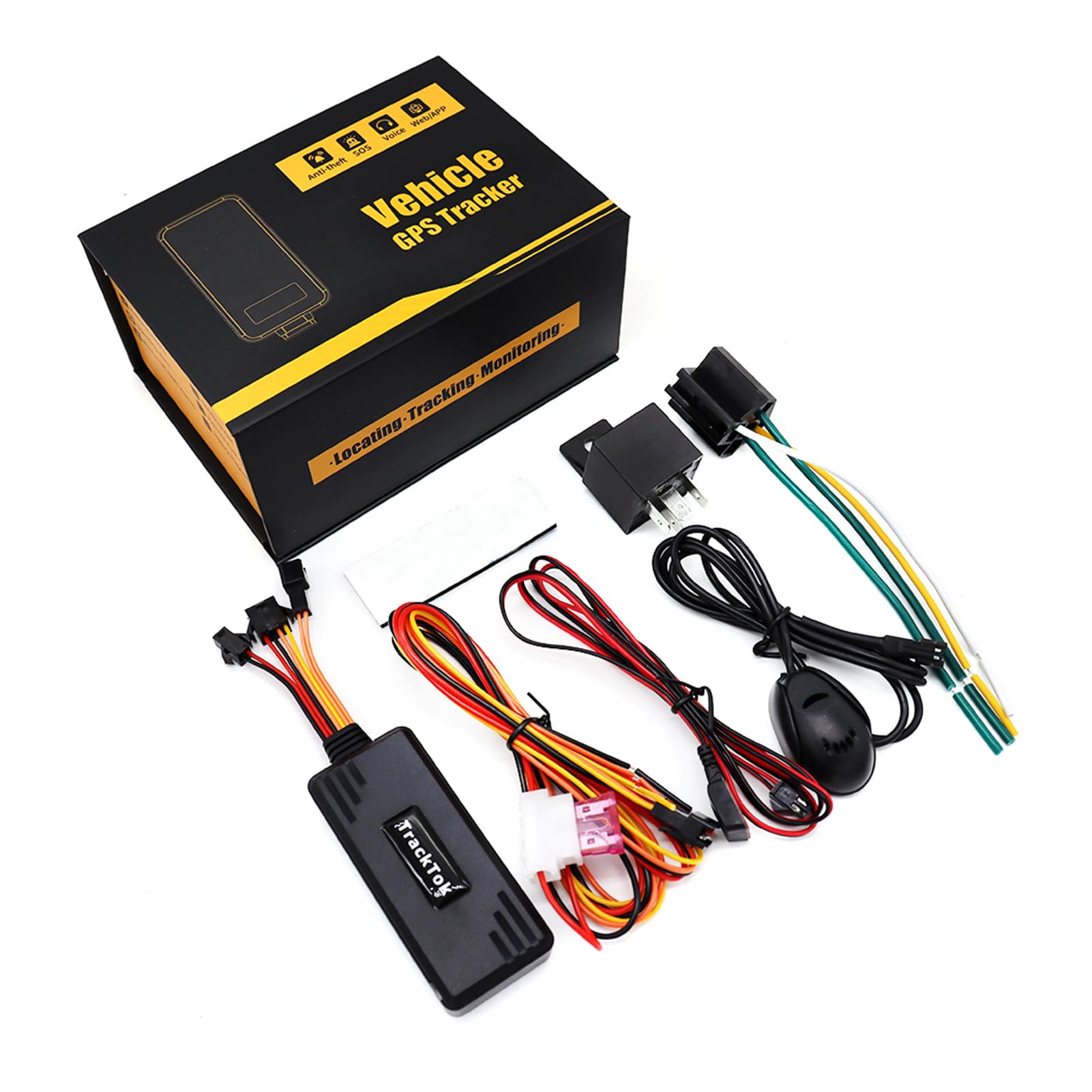ABS Coche Motocicleta 4G rastreador GPS en Tiempo Real rastreador GPS Mini Corte Remoto/Escucha en para Vivo/SOS Duradero