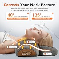 Vista 3 de 3-in-1 Rechargeable Neck Massager Pillow with Heating & Traction - Deep Tissue Pain Relief, Shoulder & Necks Hump Corrector for Women, Gift for