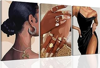 12 Black White and Gold Bathroom Ideas for Bold Glam Sophistication 98 Elegant Black Woman Wall Art Set of 3, Abstract African American Woman C...
