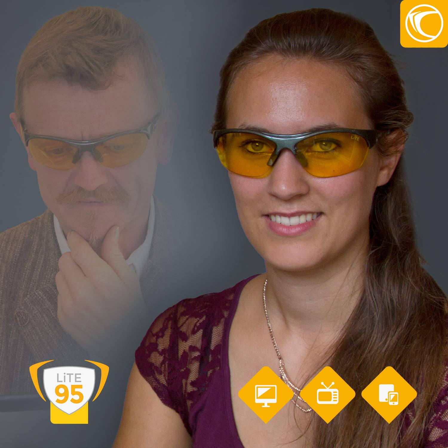 PRiSMA BlueLightProtect Computer Glasses Classic - 'Lite' - Excellent Protection Against Blue Light - for PC&TV
