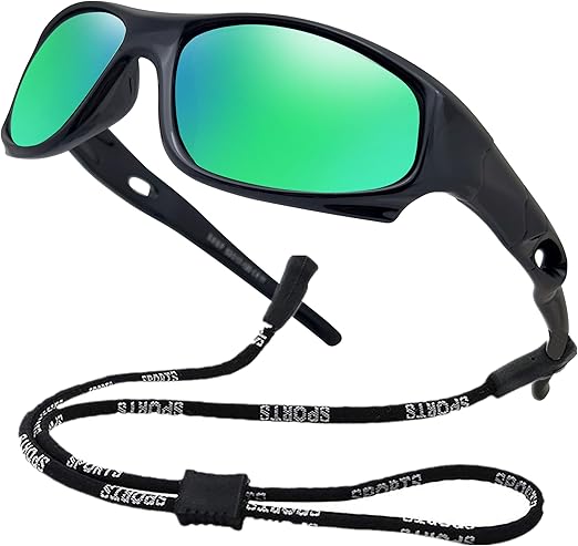 COOLSOME Kids Flexible Polarized UV Protection Sunglasses for Boys Girls Age 3-10 with Strap
