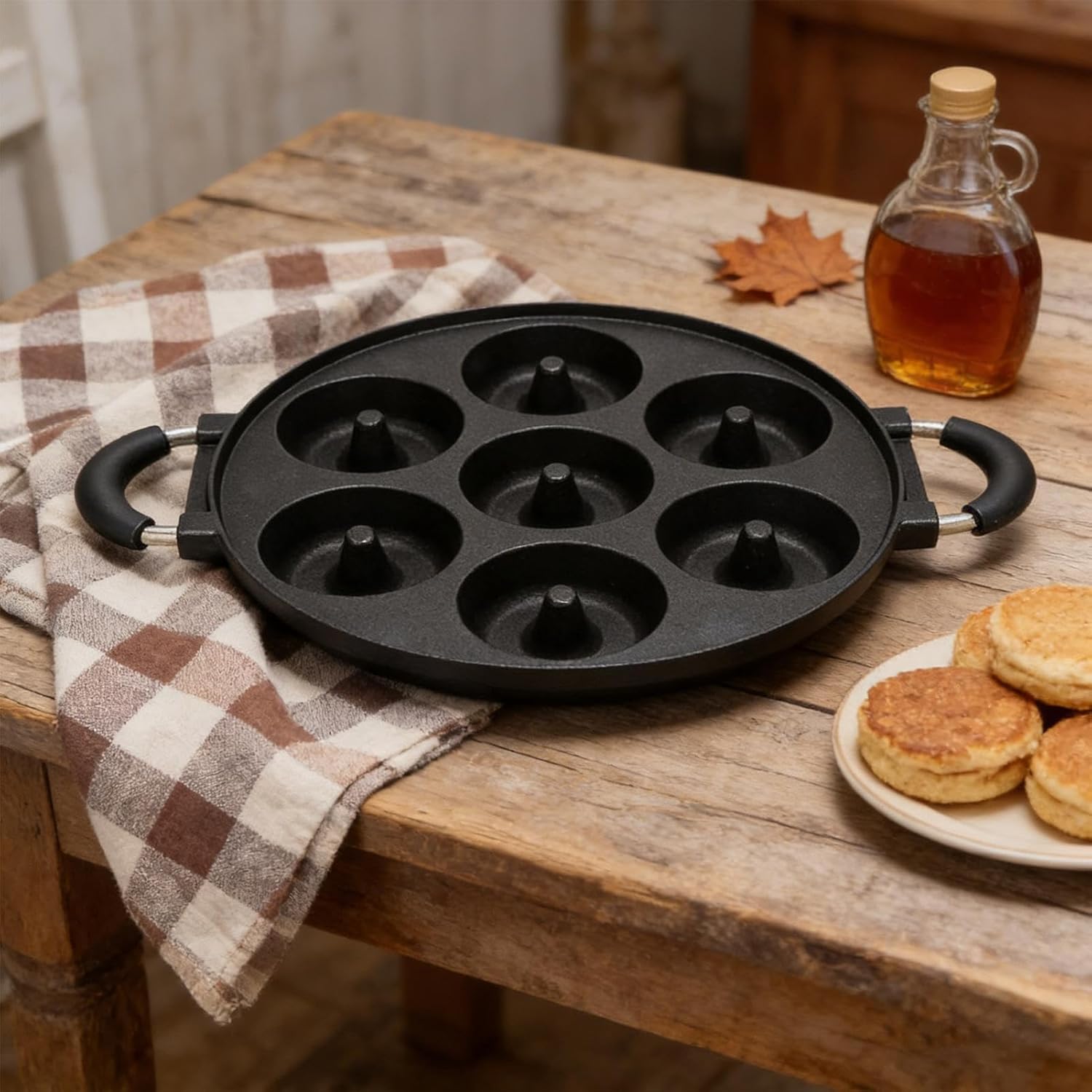 Donut Maker | 7 Holes Non-Stick Aluminum Easy Release Pans - Cake Pop Mold,for Airfryer Oven Bake Cooking Frying Bakers Breakfast Home Reposteria Kitchen Bakeware