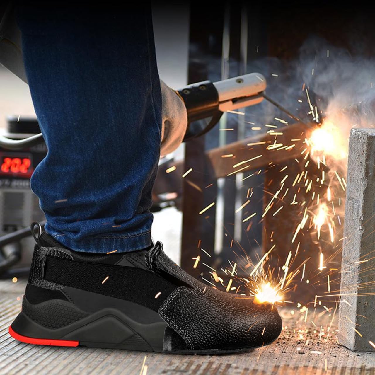 Angoily Coque Chaussure Securite, Surchaussures De SéCurité Coque De Securite Pour Chaussure, Anti-ÉCrasement Unisexe Avec Semelle AntidéRapante Protection Pour Lieux De Travail, Taille 36-46