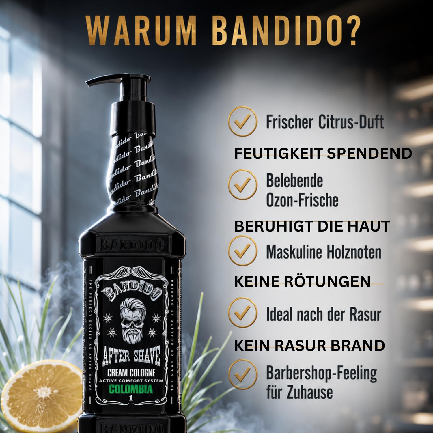 Bandido Barber After Shave Cream Cologne Fresh Lotion Men 350 ml balsam męski po goleniu na mokro pielęgnuje i chłodzi balsam do pielęgnacji skóry wrażliwej (świeży)