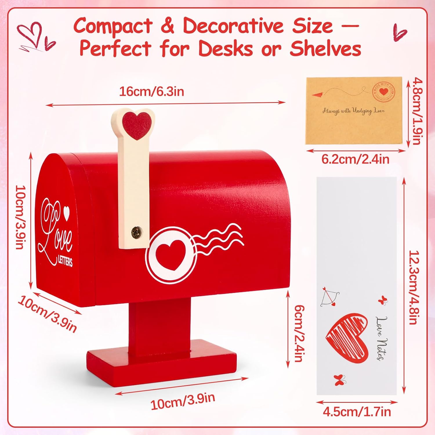 Wooden Love Mailbox with Mini Envelopes, Thoughtful Long Distance Relationship Gifts for Boyfriend – Romantic Valentines Gifts for Him Husband, Cute I Love You Gift for Him Her