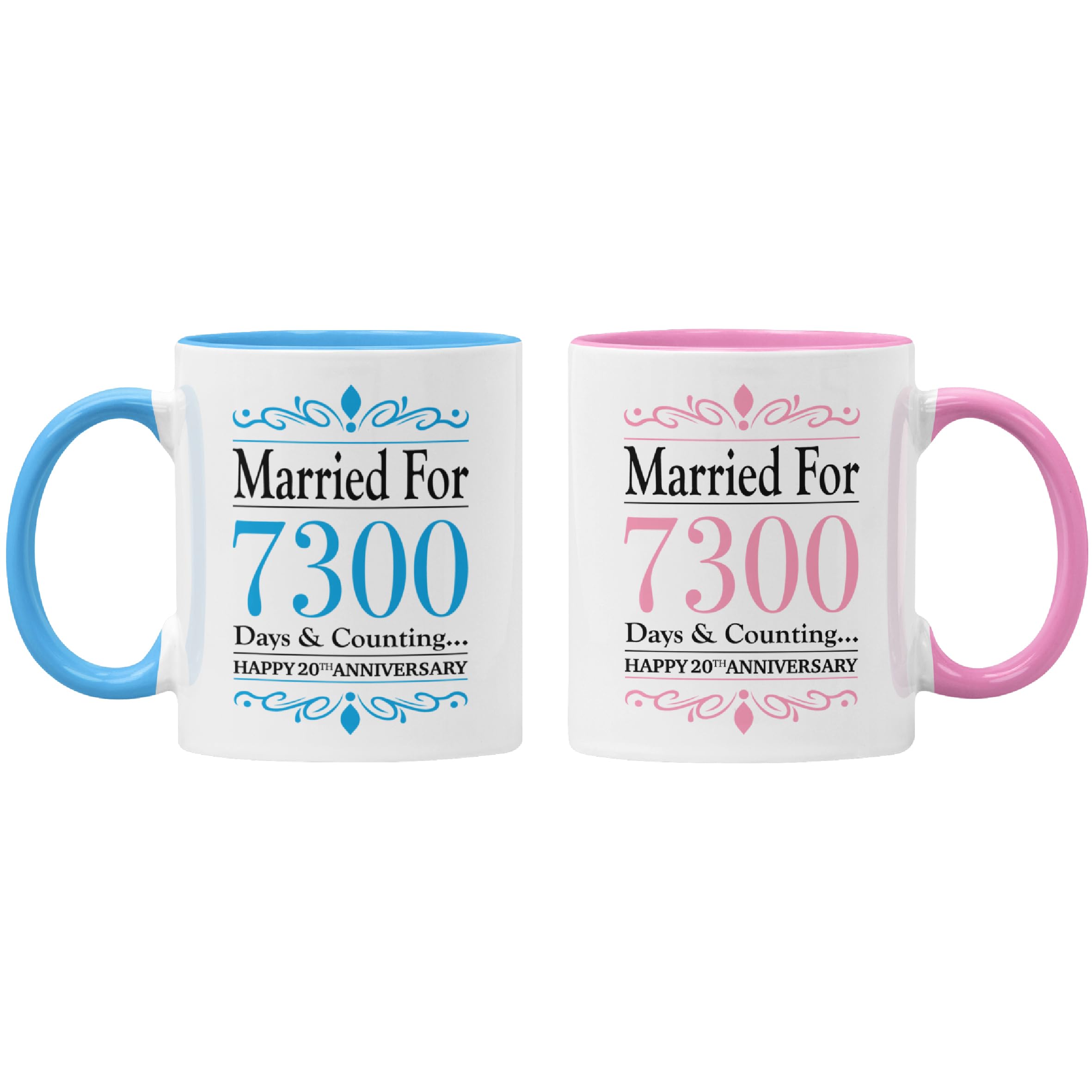Gift Island 20th Anniversary Mug Gift for Women & Men | Happy China Anniversary | 20 Years | 20 Years Together | Wedding Marriage Gift for Dad and Mum - Brother & Sister - Husband & Wife