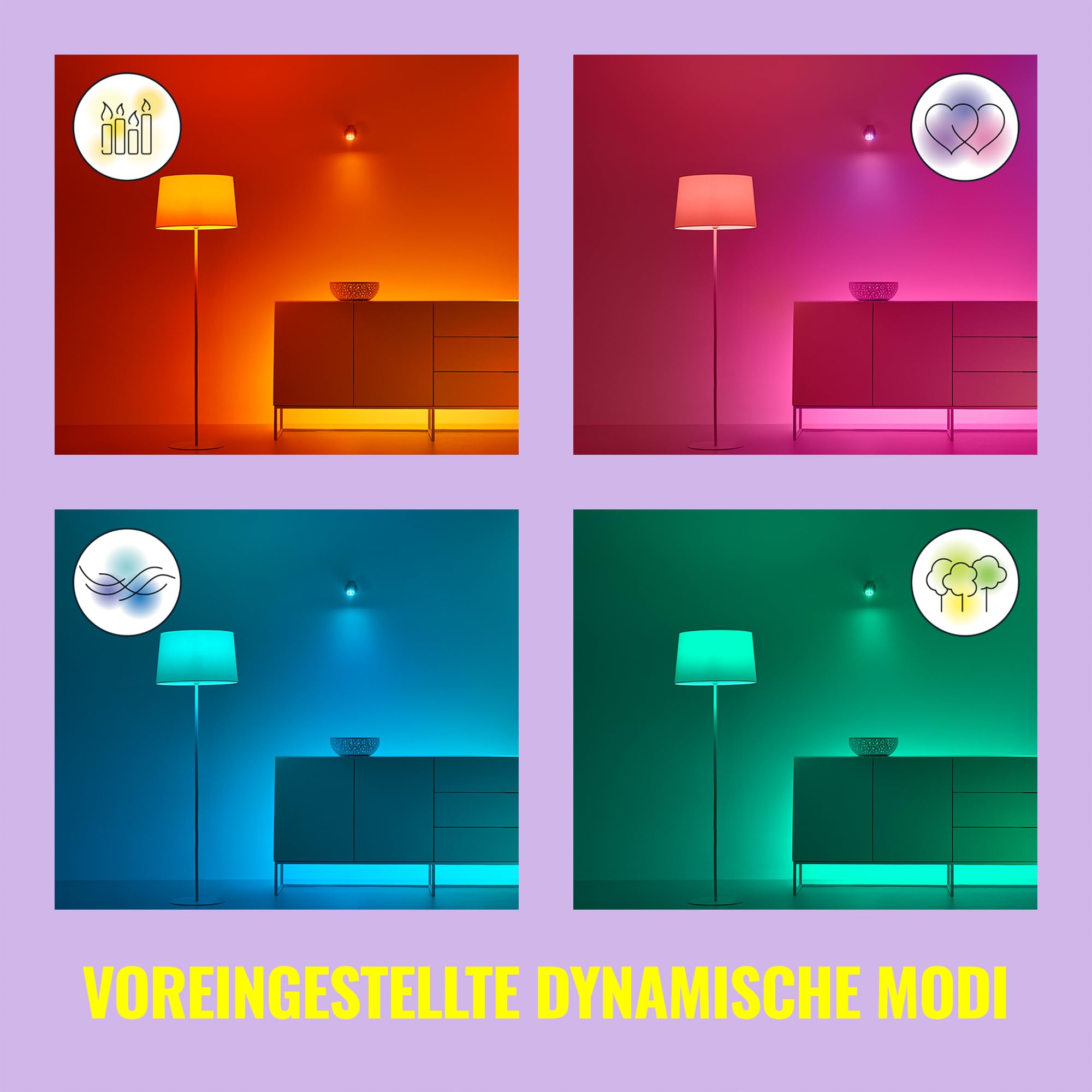 WiZ GU10 smarte LED Lampe, Glas, 3er-Pack - 50W, mit 16 Mio. Farben + Weißschattierungen, WLAN/Bluetooth, Sprach- / App-Steuerung, funktioniert mit Google Home, Alexa und HomeKit