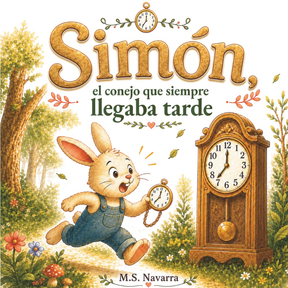 Simón, el conejo que siempre llegaba tarde: Un cuento infantil ilustrado en español con valores para primeros lectores (Colección Infantil Casa Navarra)