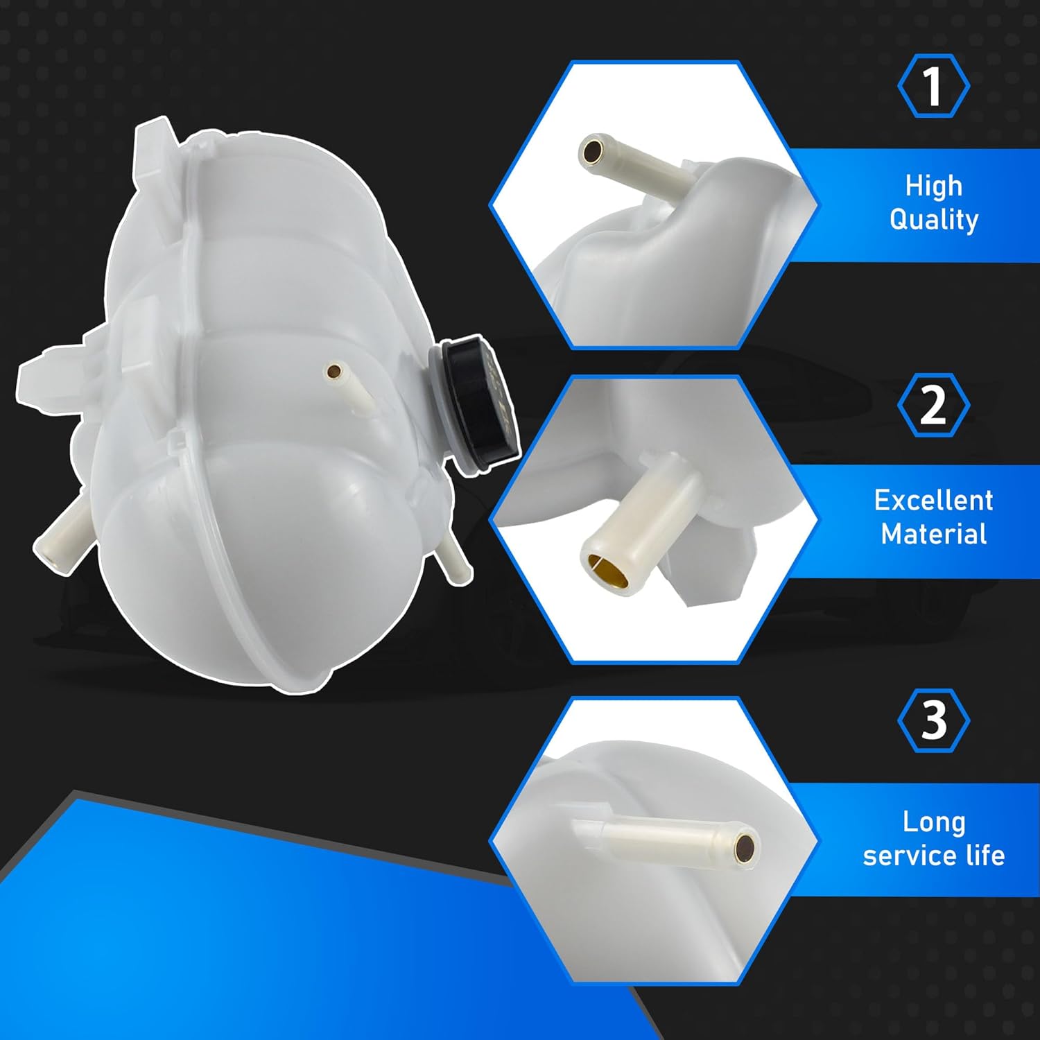 Engine Radiator Coolant Reservoir Expansion Tank Overflow Bottle W/Cap Compatible with 2015-2023 Ford Mustang Replaces 603-285 603285 DG9Z8100A FR3Z8A080A