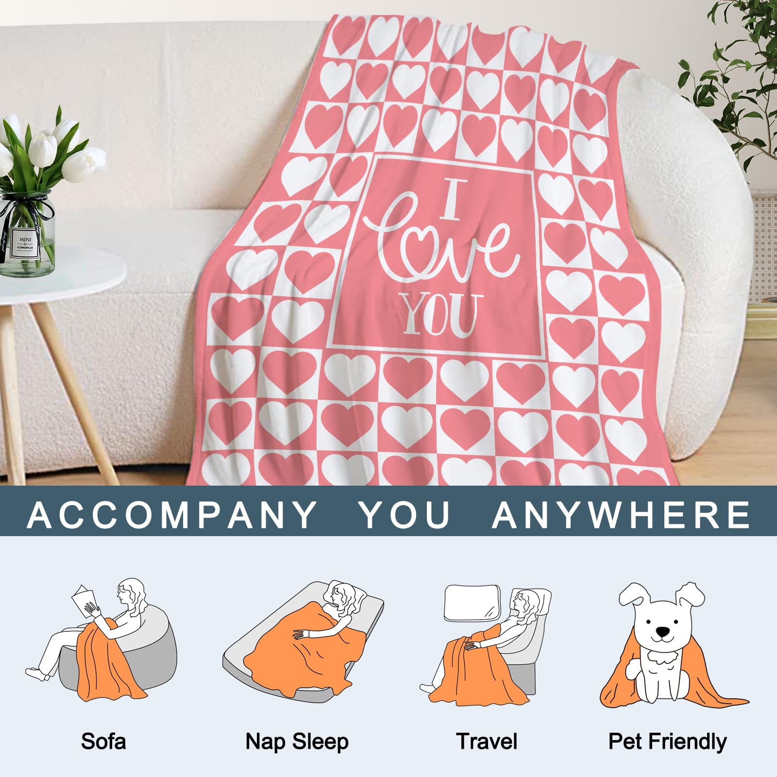 Coperta regalo per lei o lui, regalo per fidanzata, coperta per anniversario di matrimonio, regalo di