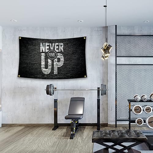 Miniatura 4 de Bandera inspiradora con citas motivacionales que nunca te rindas, tapiz decorativo de pared de 3 x 5 pies, dormitorio universitario, gimnasio,