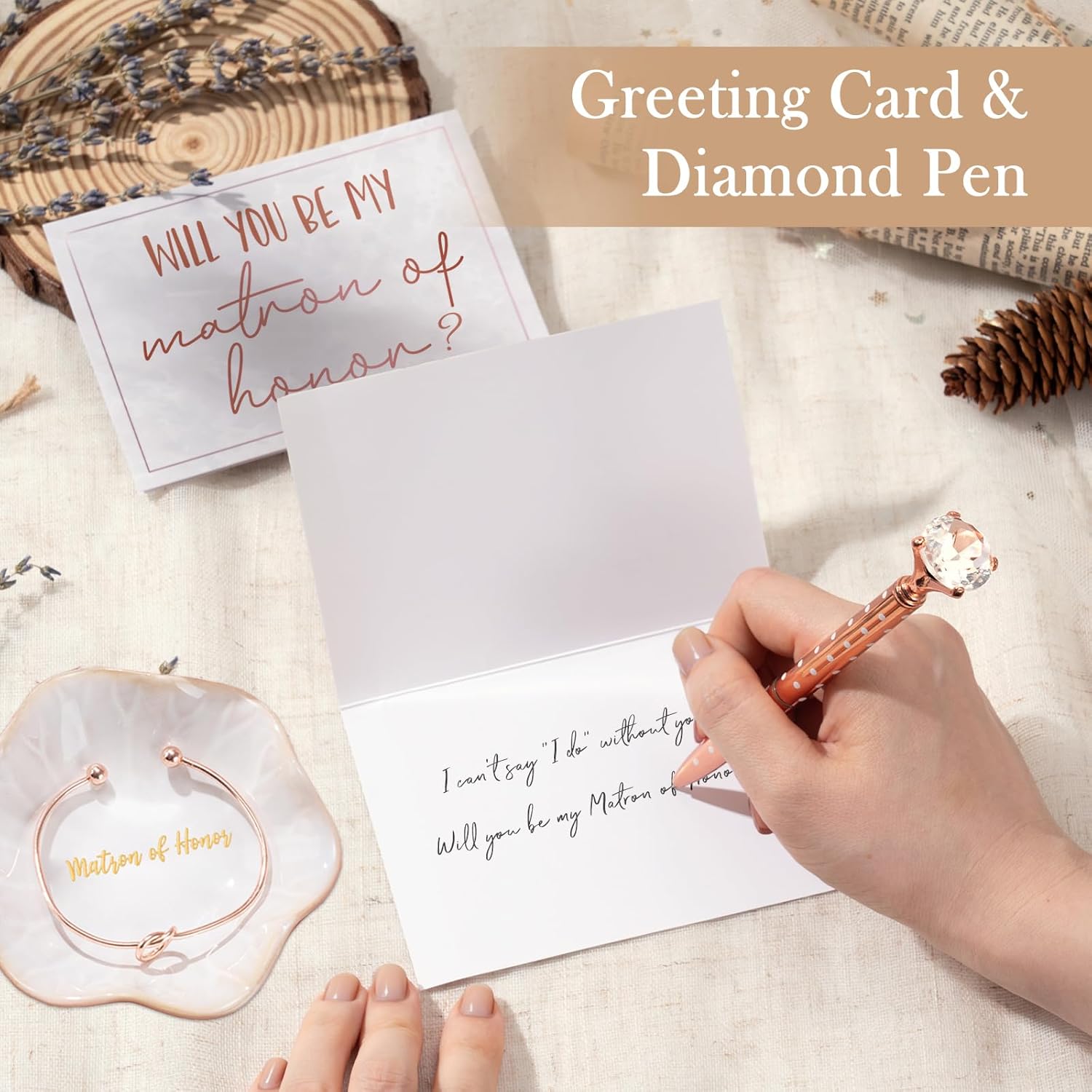 12 PCS Matron of Honor Proposal Gifts, Will You Be My Matron of Honor Proposal Box Set, Bridesmaid Proposal Gifts, Wedding Party Spa Self Care Gift Box with Glass Cup, Candle & Card