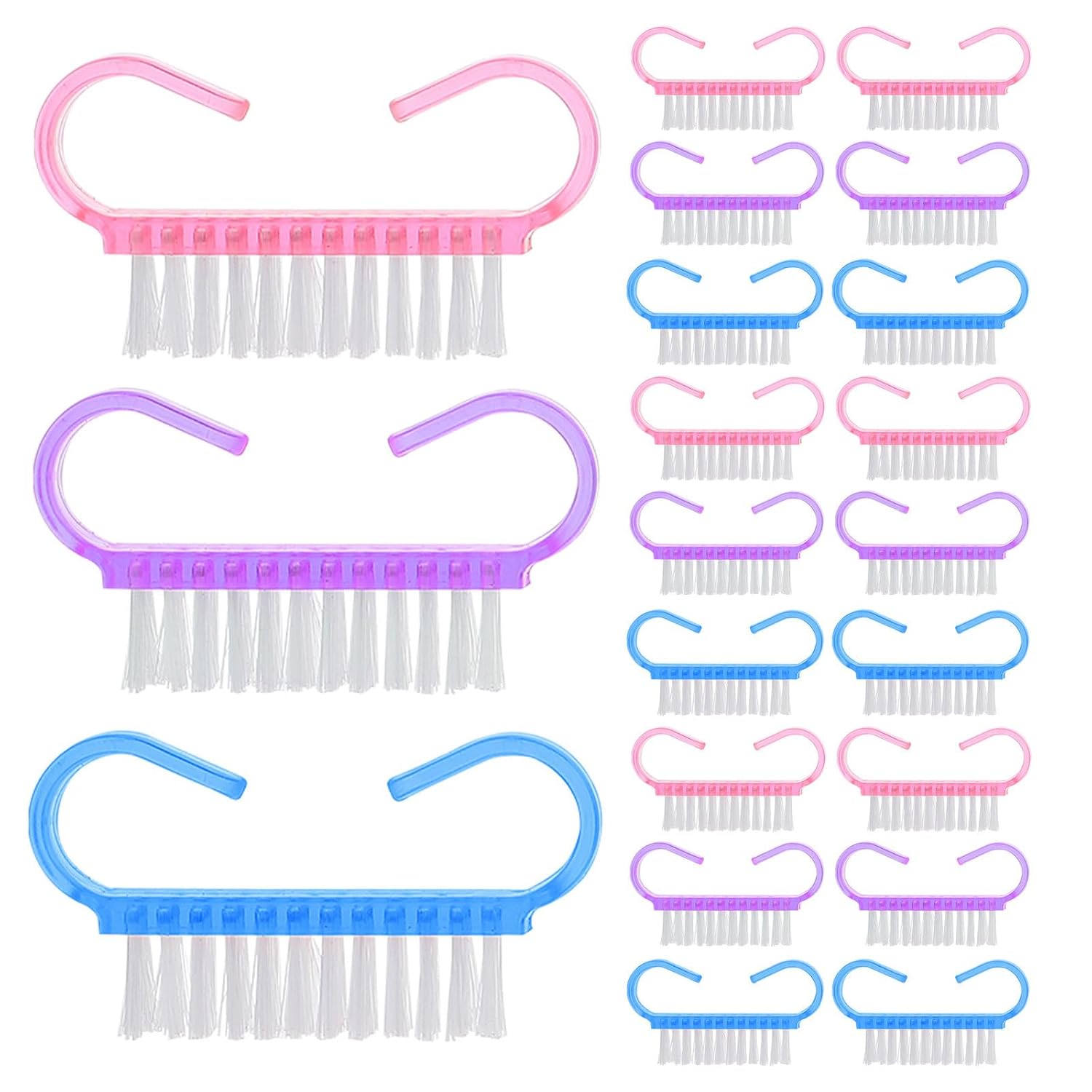 36pcs Small Nail Dust Remover Brush with Ergonomic Horn-inspired Handle Grip, Pp Material Detailing Nail Brush for Fingernail Cleaning, Multipurpose Use for Salon and Home Manicure