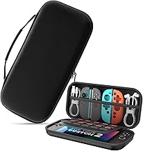 AYNKH Coque de Transport Portable Noir pour Nintendo Switch 2 (2025) - 12 Emplacements pour Cartes de Jeu, Protègez et Organisez la Console et Les Accessoires