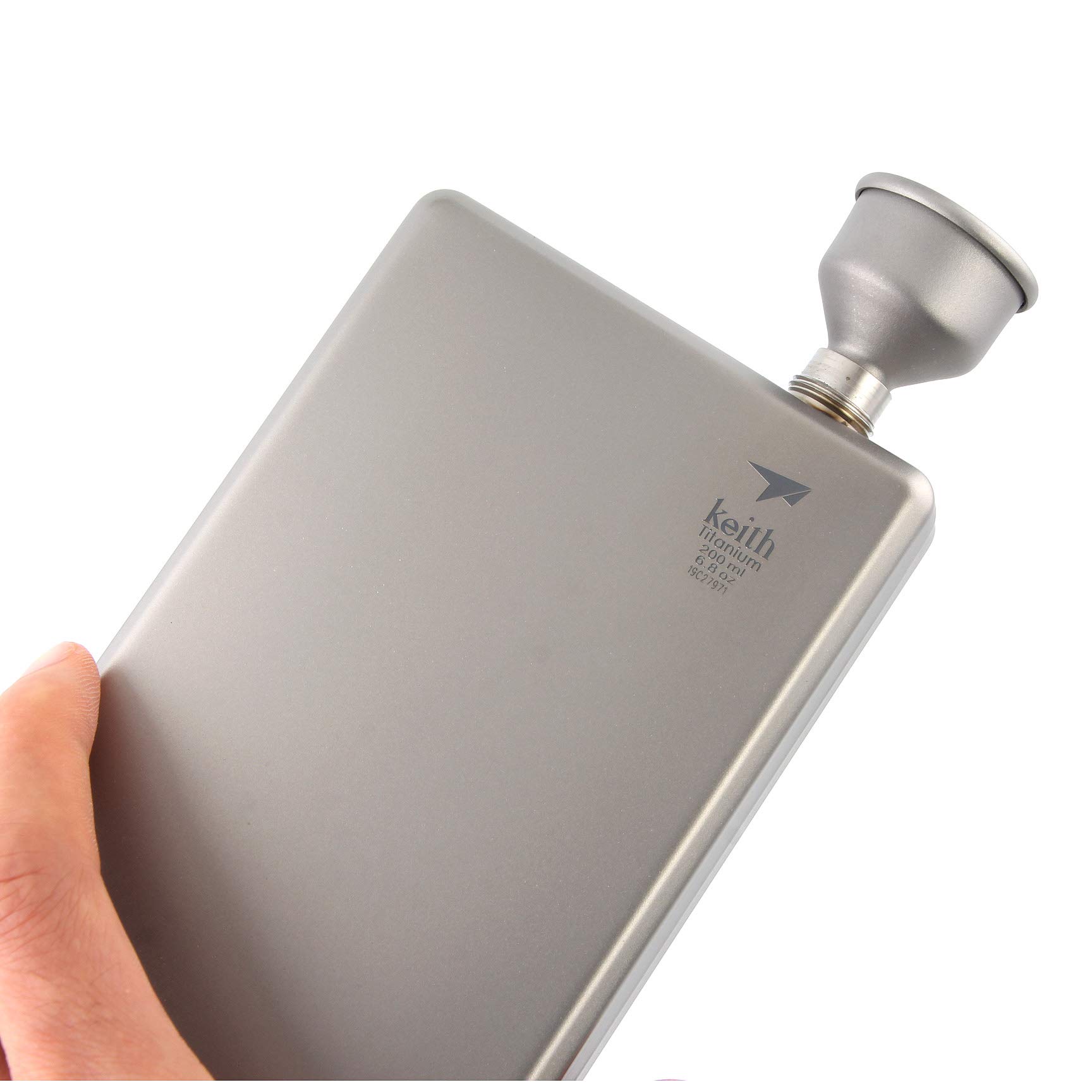 iBasingo 200ml Titanium Pocket Flagon Camping Portable Alcohol Bottle Drink Sports Outdoor Hip Flask Picnic Wine Bottle A-Ti3068D