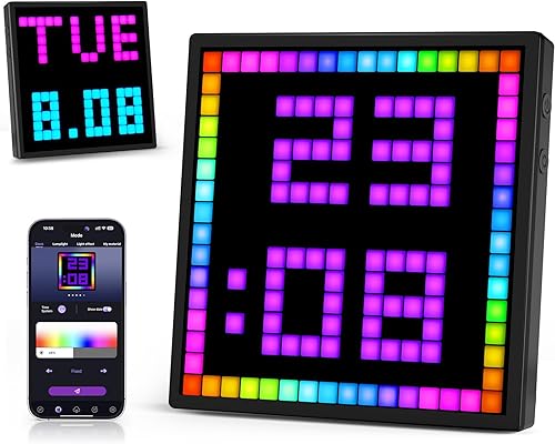 Rayhome Reloj de día digital con pantalla grande, reloj inteligente LED preciso con recordatorio de eventos, fecha, 1224 horas, modo de sueño,