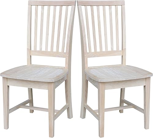 Miniatura 9 de Juego de 2 sillas laterales Mission de 39.2 pulgadas de alto, muebles de comedor de cocina de parawood macizo, sillas elegantes y cómodas para