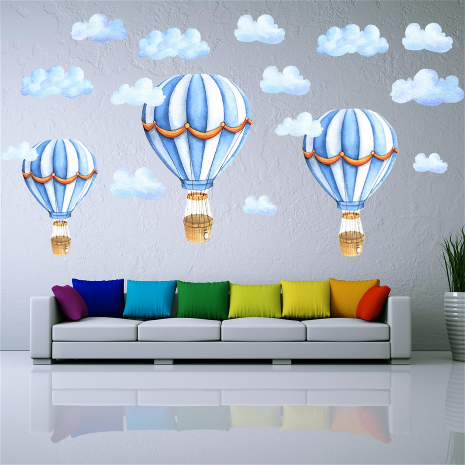 Amazon.com: Soaoo 9 Pcs Hot Air Balloon Decorations Nursery Wall Decor ...