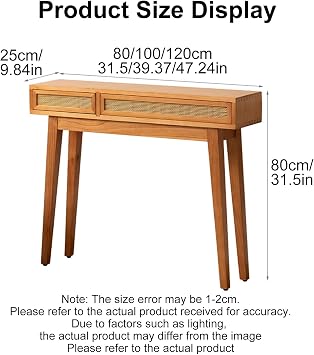 Console Table for Entryway,Decorative Hallway Table,Narrow Long Behind Couch Sofa Tables,Storage with Drawers,for Hallway Living Room(80x25x80cm/31.5x9.84x31.5in)
