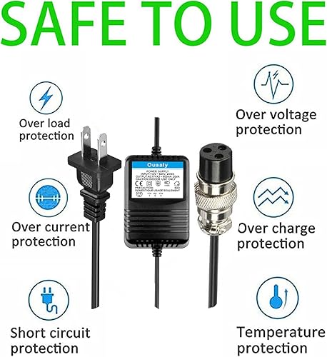 Miniatura 4 de AC17VX2 600mA para mezclador de consola mezcladora, adaptador de corriente alterna, conector de 3 pines para Yamaha MG16MG166CXMG166CF4F76FXMG82X,