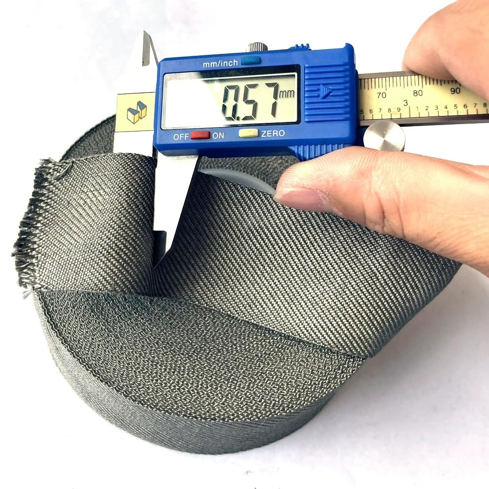 Paño de fibra de acero inoxidable 316L, 1M, for limpieza, pulido, preparación for soldadura | Reutilizable, resistente al calor hasta 800°C.(90mm Wide)