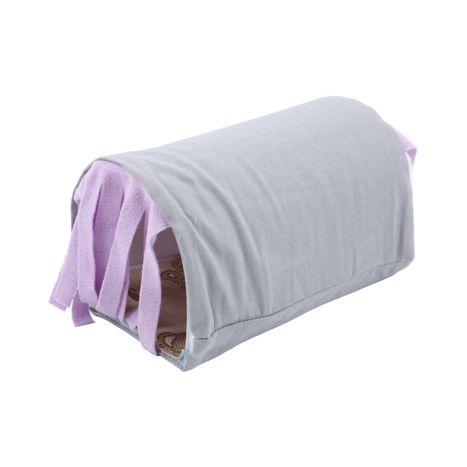 Small Animal Tunnel, Tassel Detachable Hideout Tunnel, Hamster Guinea Tubes & Tunnels Tube House for Pig Rabbit Pipe S Pets (Gray + purple)