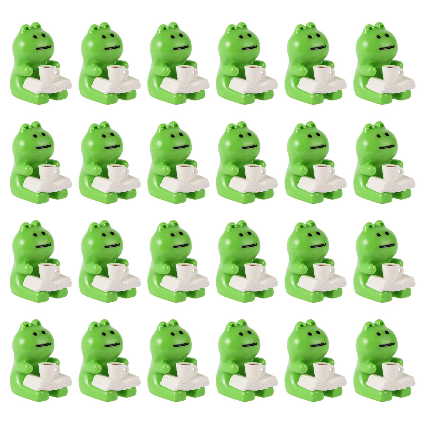 24pcs Mini Resin Frogs Cute Frog Figurines For Fairy Garden