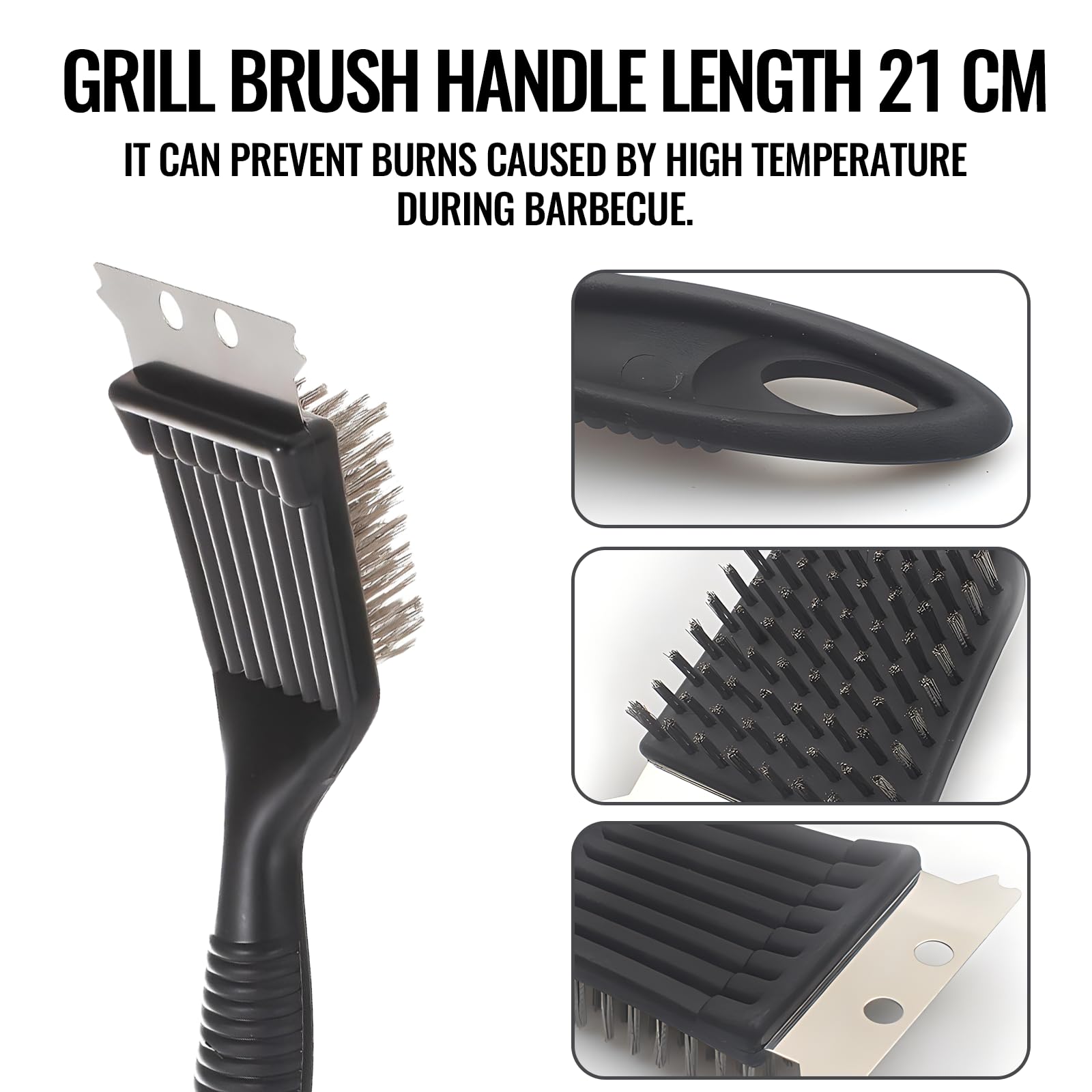 Spazzola per Pulizia Griglie Barbecue Setole Acciaio Lucana Utensili s